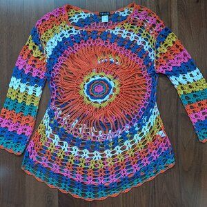 Venus S/M Hippie Funky Boho Women's Crocheted Sweater swim coverup